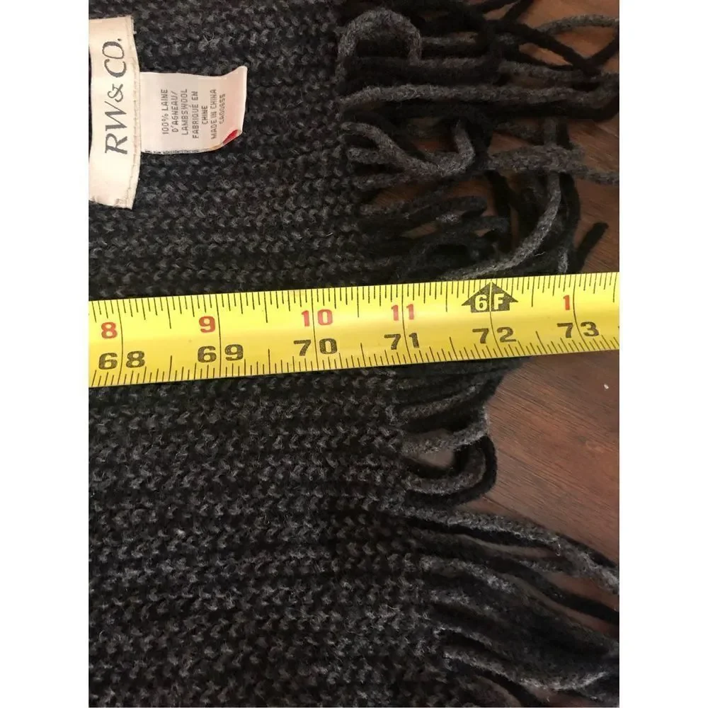 RW&CO  ribbed knitted scarf for men 100% Lambswool
